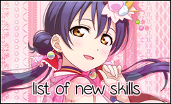 List of new skills